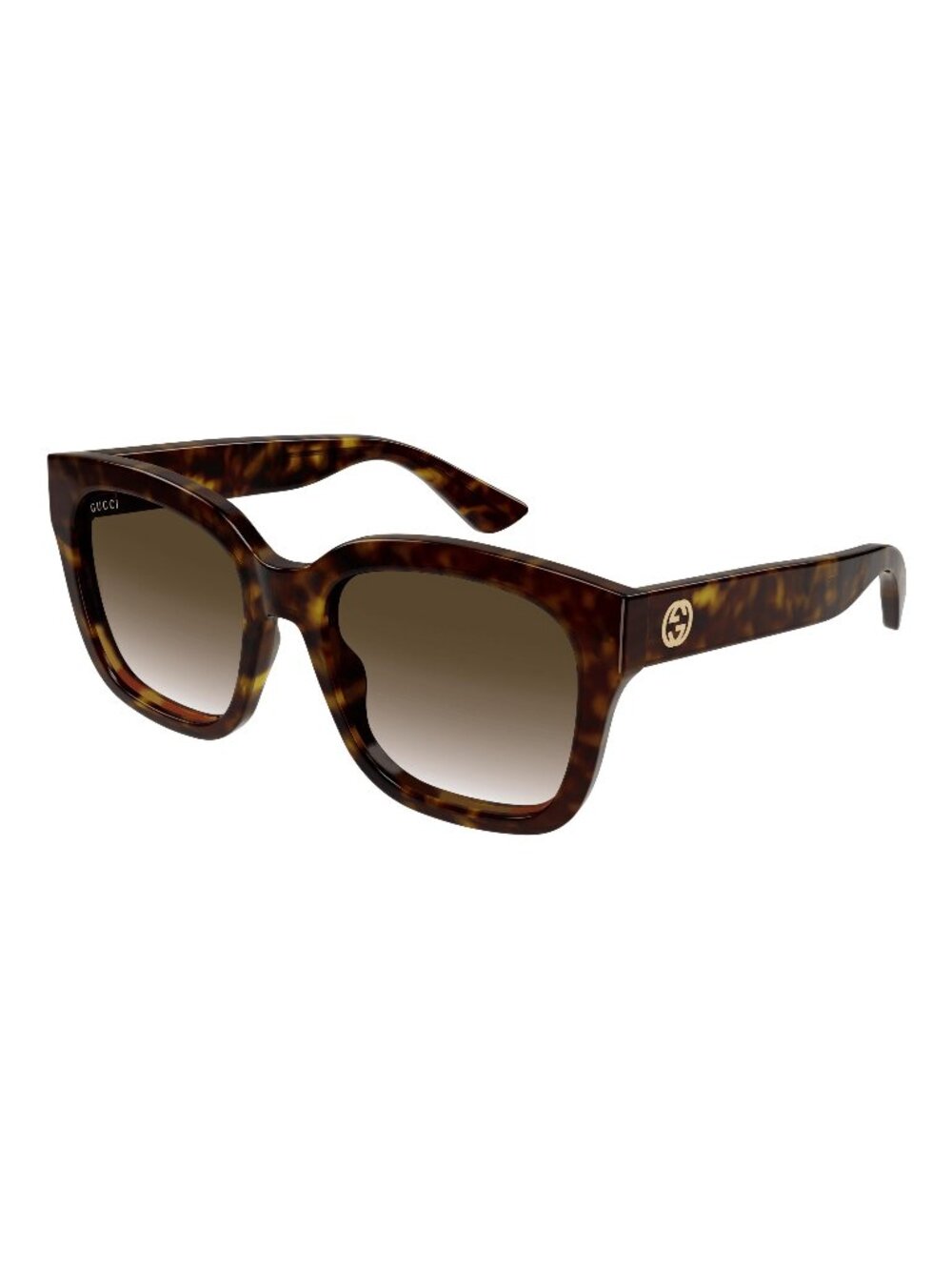 New Gucci Women's Sunglasses Havana Square Brown Lens Injected Frame GG1338S 003